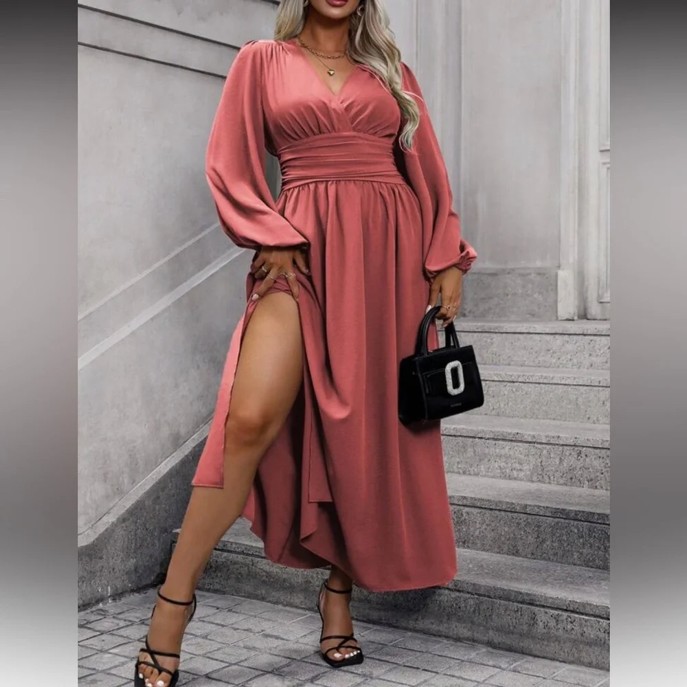 Elegant Dusty Pink Maxi Dress